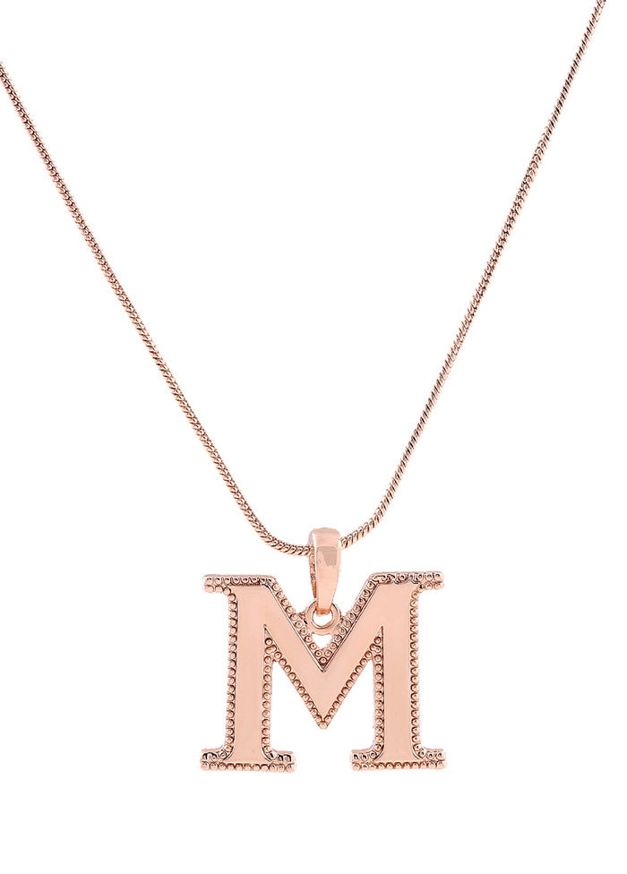 Rose Gold Plated Magnificent M Pendant - Indian Silk House Agencies