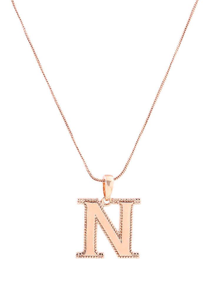 Rose Gold Plated Noble N Pendant - Indian Silk House Agencies