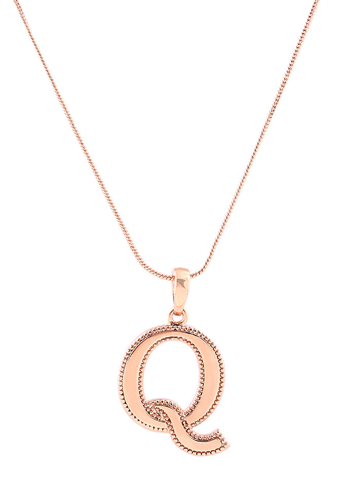 Rose Gold Plated Queenly Q Pendant - Indian Silk House Agencies