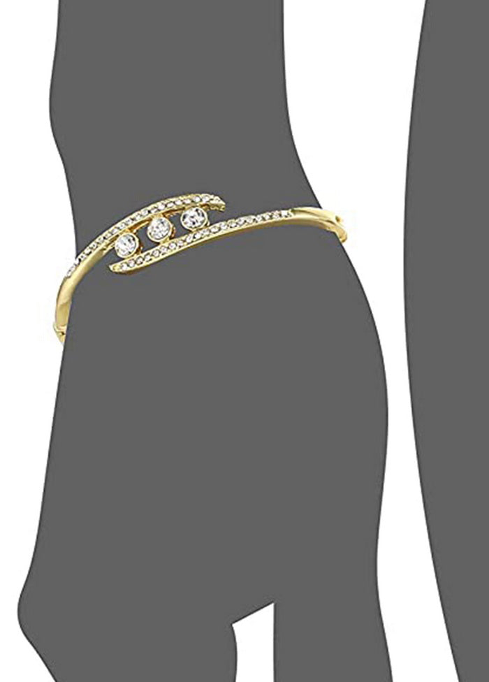 Estele Gold Plated Sandwiched Cuff Bracelet - Indian Silk House Agencies