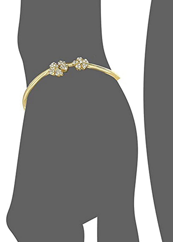 Estele Gold Plated Plait String Cuff Bracelet - Indian Silk House Agencies