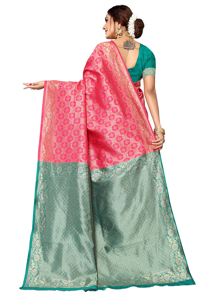 Pink Spun Silk Saree With Blouse Piece - Indian Silk House Agencies