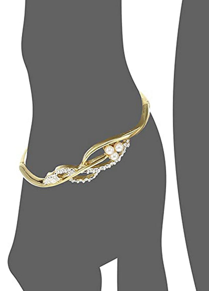 Estele Gold Plated Kundan Cuff Bracelet - Indian Silk House Agencies