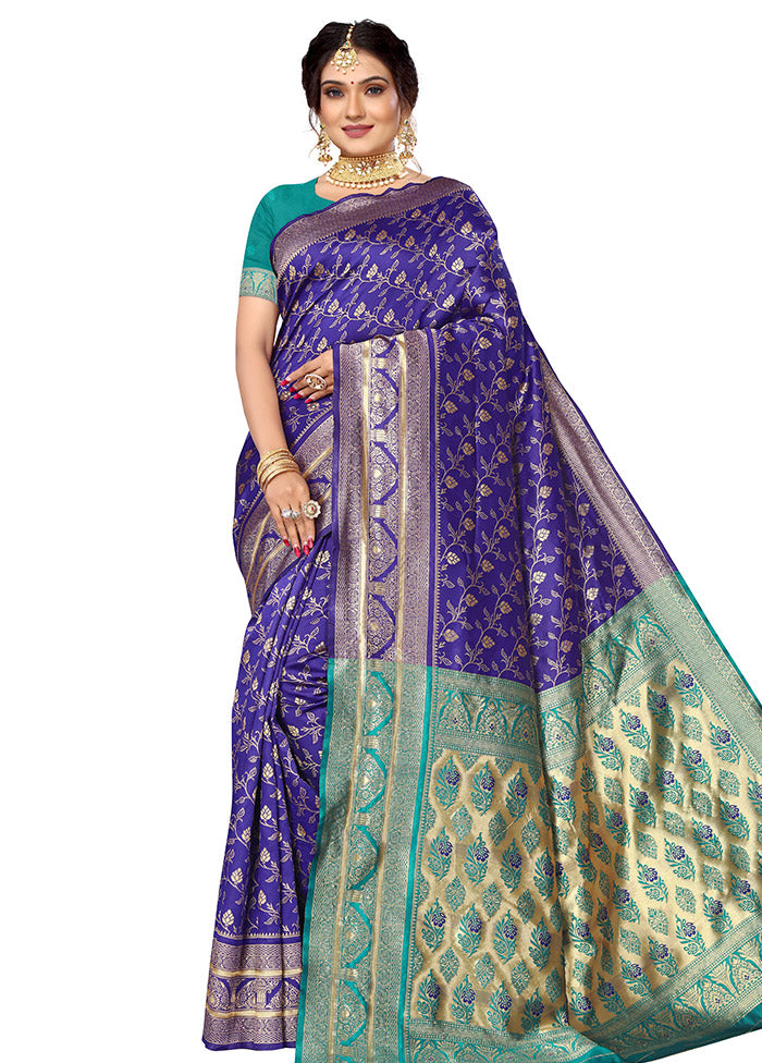 Violet Spun Silk Saree With Blouse Piece - Indian Silk House Agencies