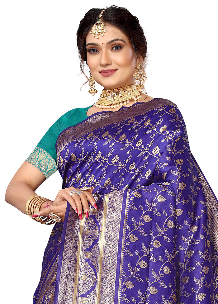 Violet Spun Silk Saree With Blouse Piece - Indian Silk House Agencies