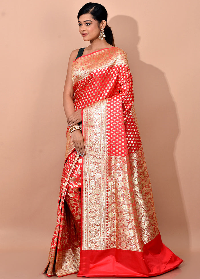 Pink Patli Pallu Banarasi Silk Saree With Blouse Piece - Indian Silk House Agencies