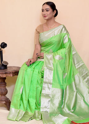 Green Pure Silk Kanjivaram Saree With Blouse - Indian Silk House Agencies