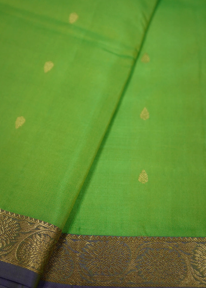 Green Kanjivaram Pure Silk Saree With Blouse Piece - Indian Silk House Agencies