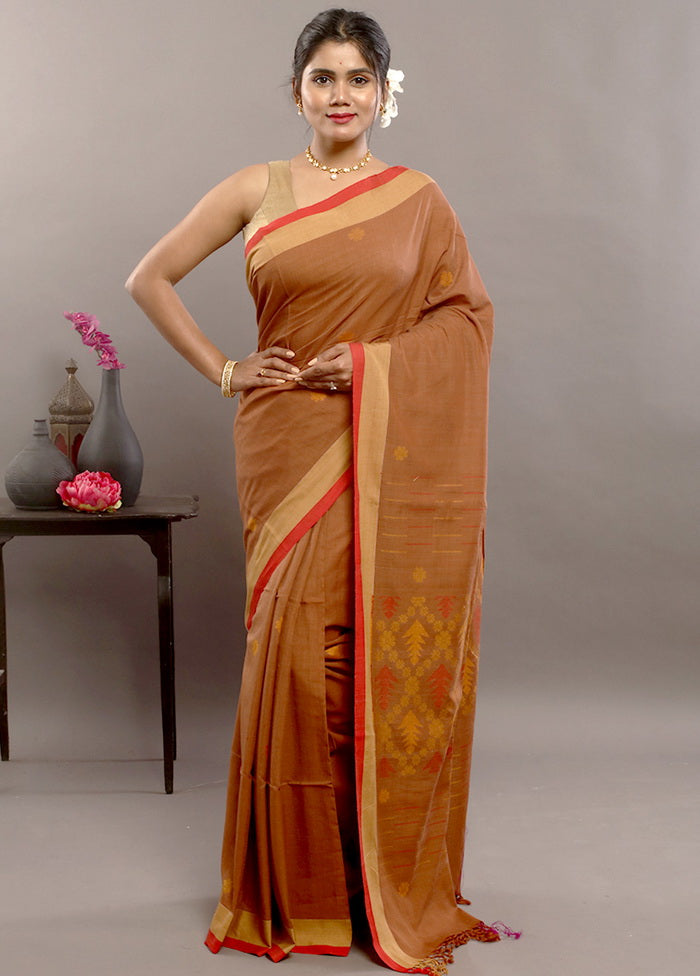 Brown Matka Silk Saree With Blouse - Indian Silk House Agencies