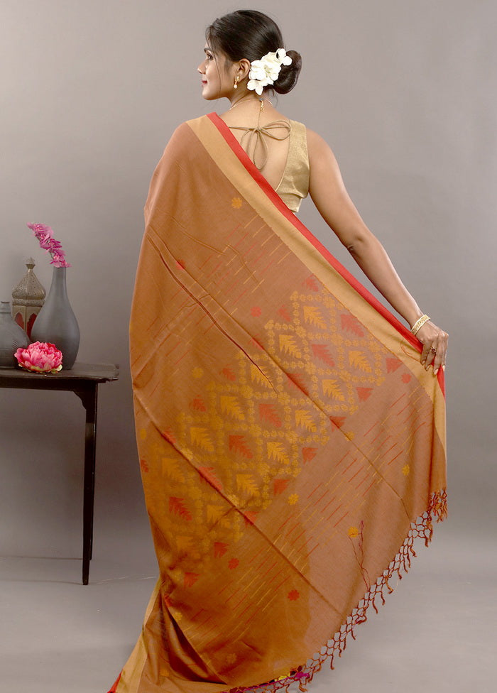 Brown Matka Silk Saree With Blouse - Indian Silk House Agencies