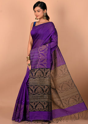 Purple Pure Matka Silk Saree With Blouse Piece - Indian Silk House Agencies