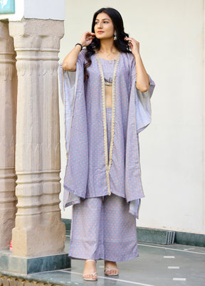 2 Pc Grey Readymade Silk Coord Set