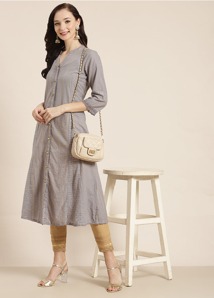 Grey Readymade Cotton Kurti