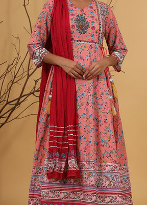 Coral Readymade Cotton Indian Dress