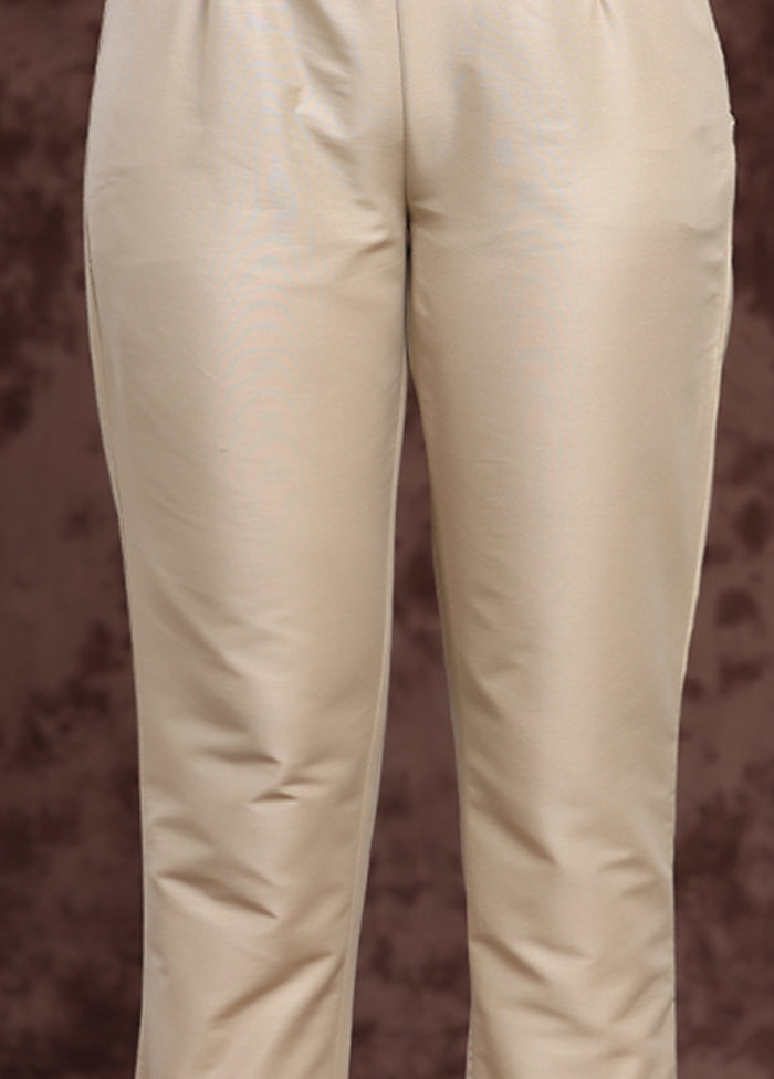 Grey Silk Casual Pant