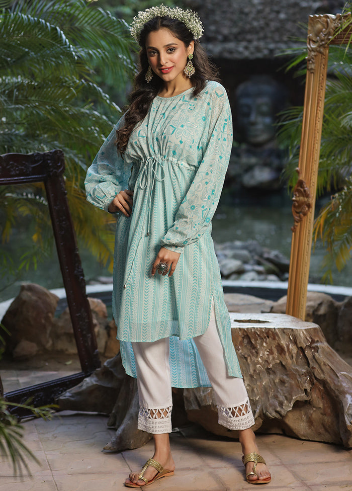 Blue Pure Readymade Georgette Tunic