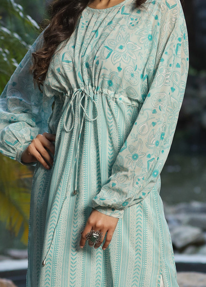 Blue Pure Readymade Georgette Tunic