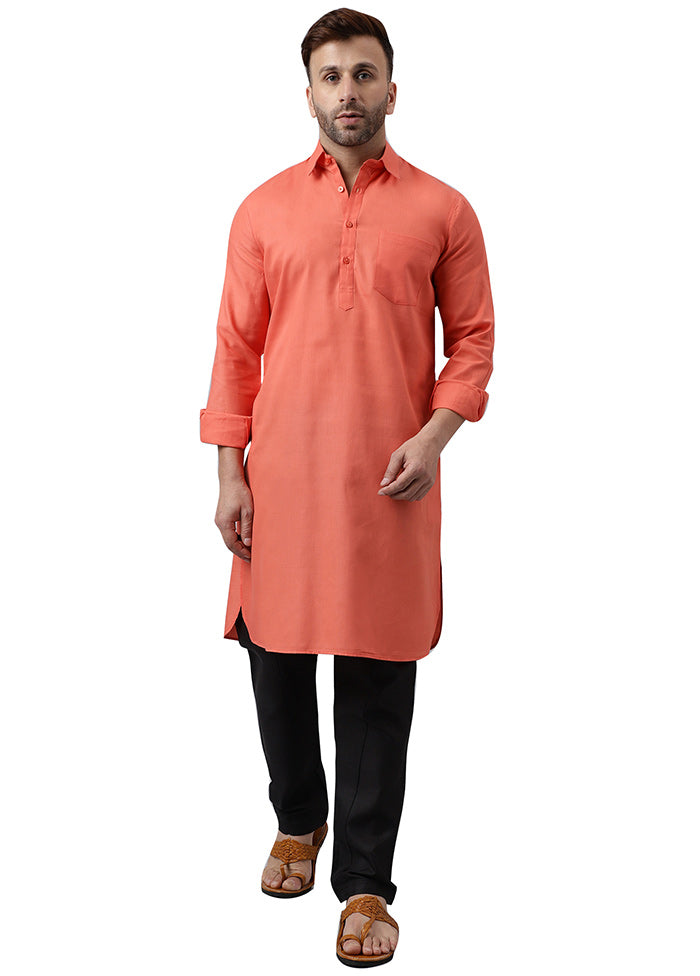 2 Pc Red Viscose Kurta Pajama Set