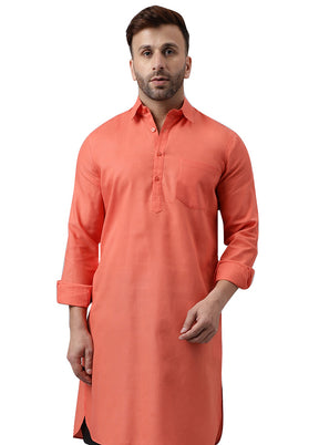 2 Pc Red Viscose Kurta Pajama Set