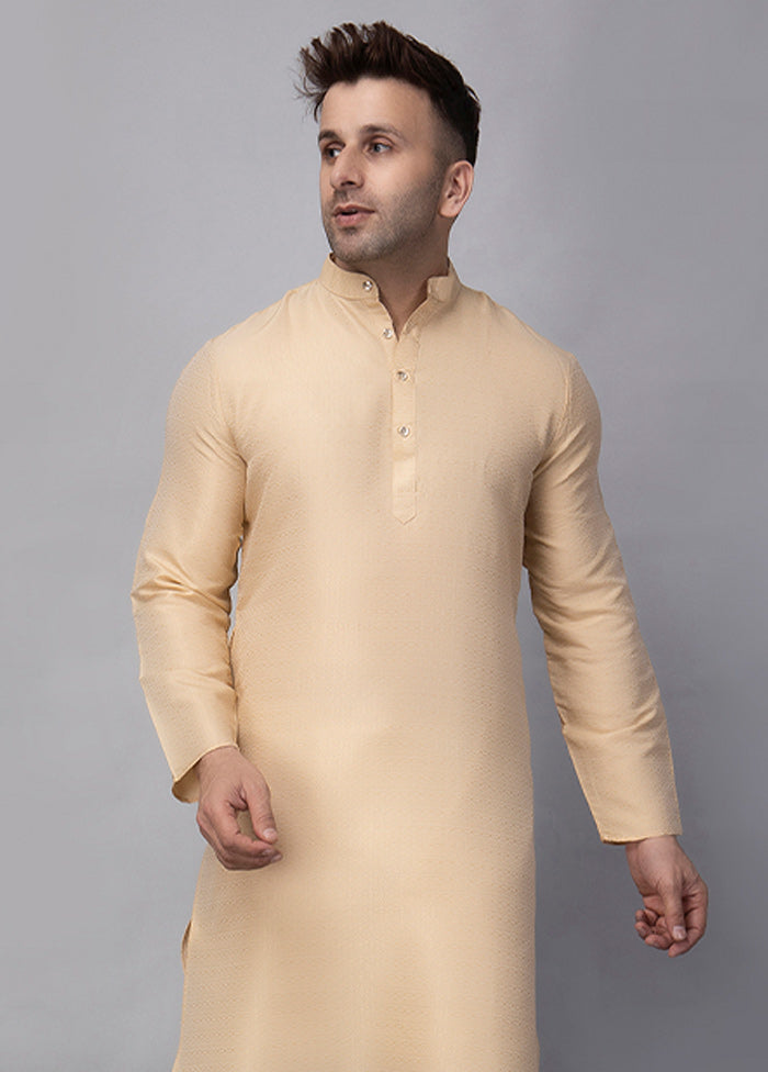 2 Pc Cream Viscose Kurta Pajama Set