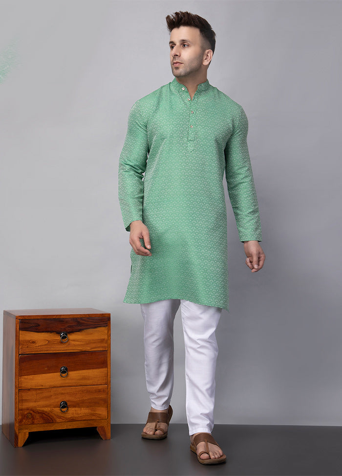 2 Pc Green Viscose Kurta Pajama Set