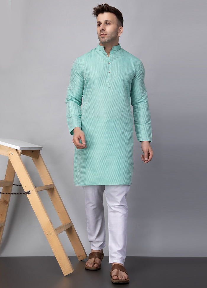 2 Pc Sky Blue Viscose Kurta Pajama Set