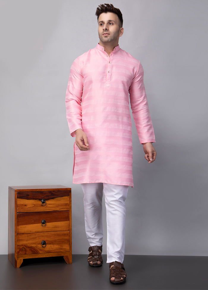 2 Pc Pink Viscose Kurta Pajama Set