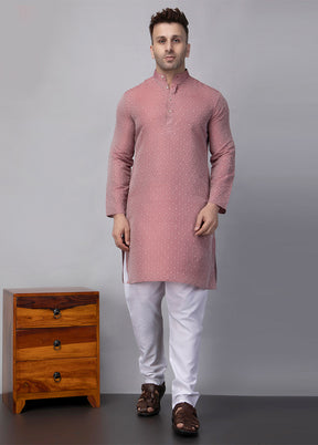 2 Pc Maroon Viscose Kurta Pajama Set