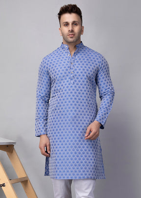 2 Pc blue Viscose Kurta Pajama Set