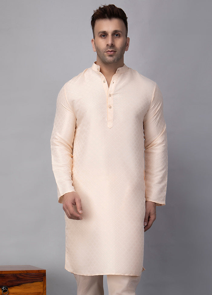 2 Pc Cream Viscose Kurta Pajama Set