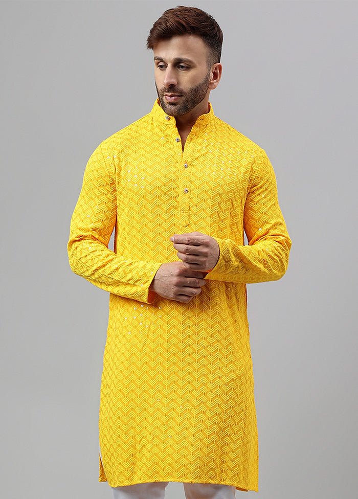 2 Pc yellow Viscose Kurta Pajama Set