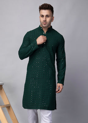 2 Pc Green Viscose Kurta Pajama Set