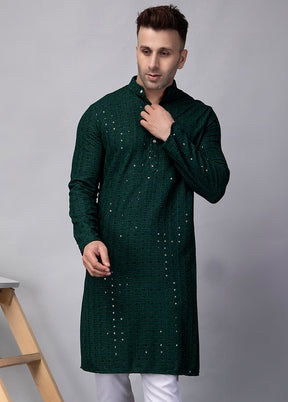 2 Pc Green Viscose Kurta Pajama Set