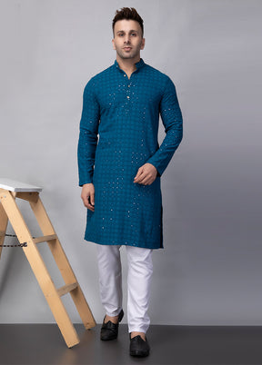 2 Pc Green Viscose Kurta Pajama Set