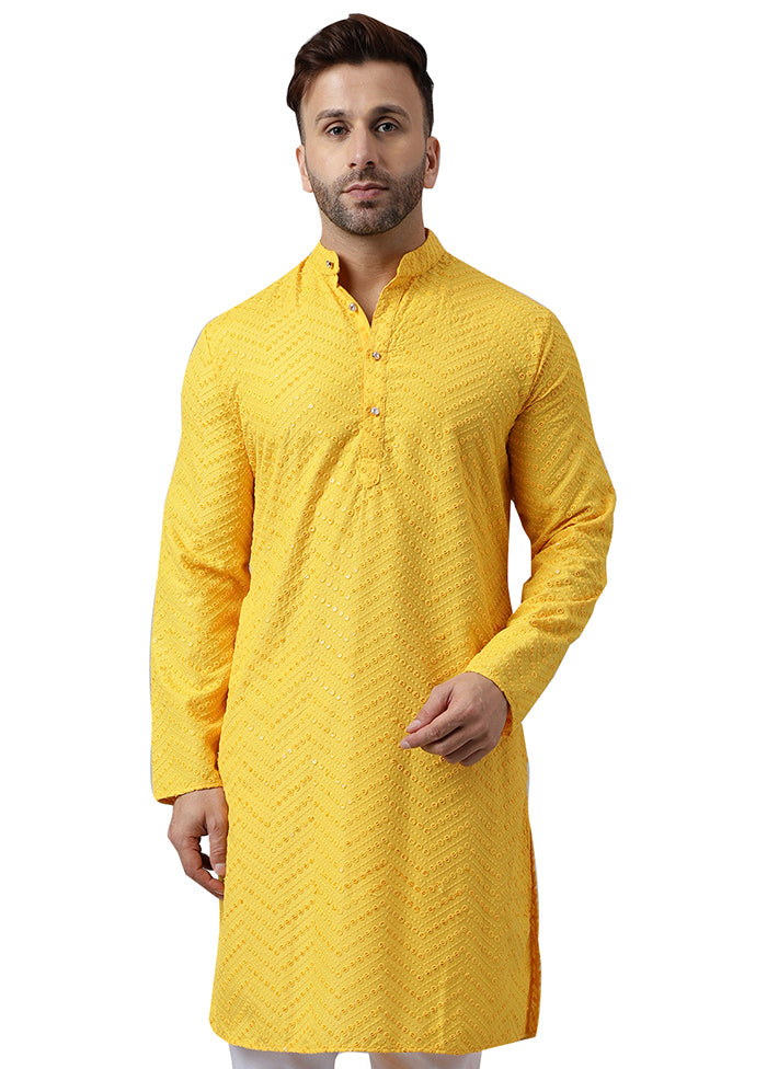 2 Pc Lemon Silk Kurta Pajama Set