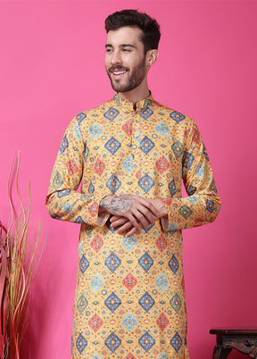 2 Pc Multicolor Silk Kurta Pajama Set