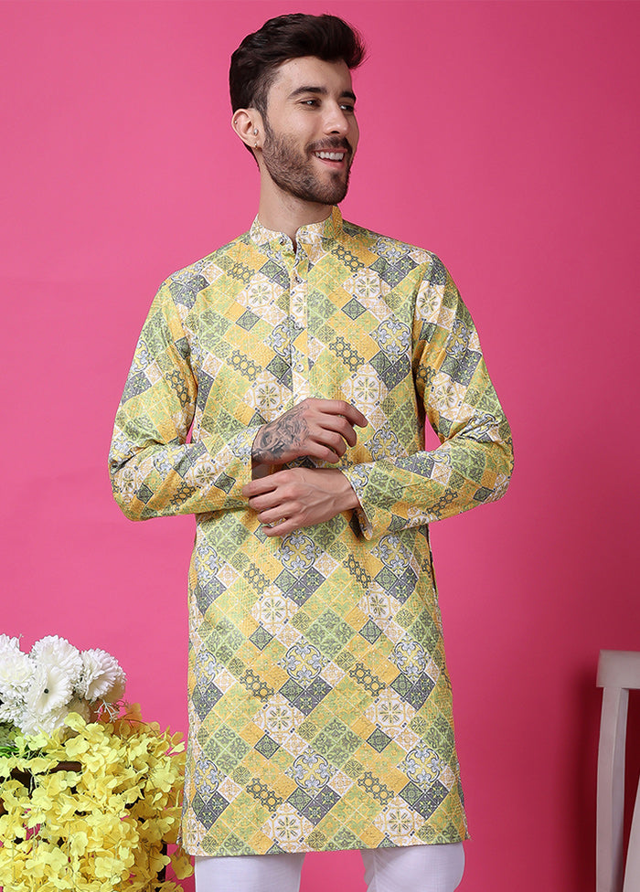 2 Pc Multicolor Silk Kurta Pajama Set