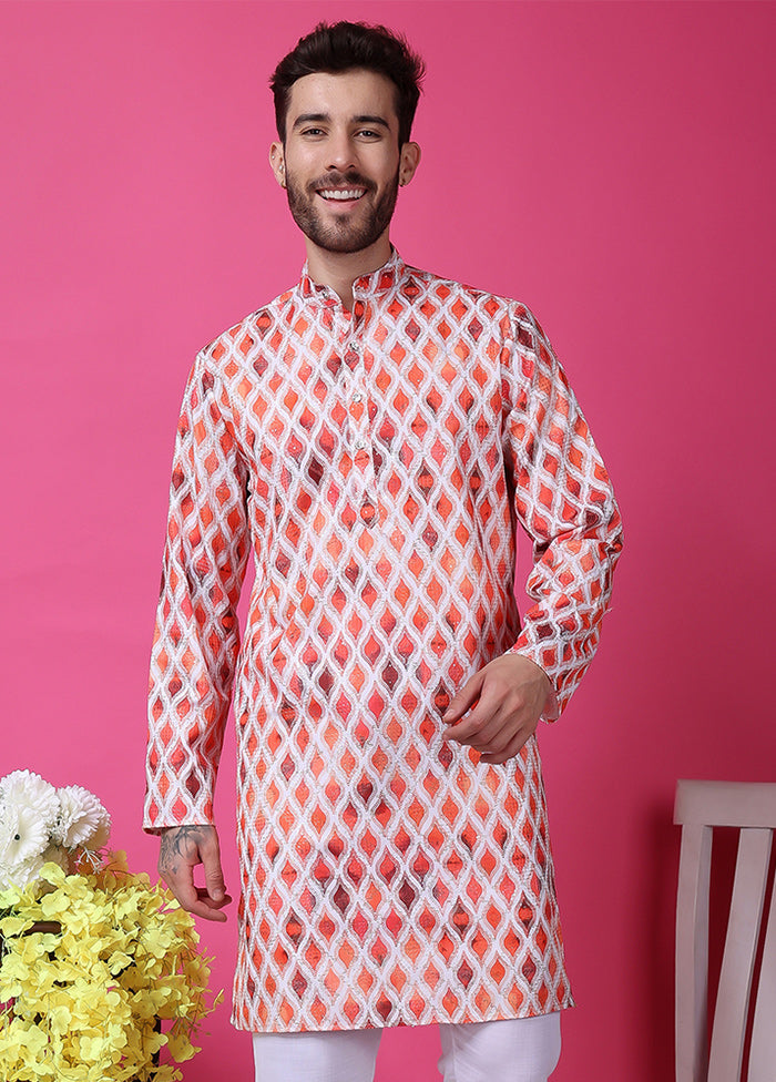 2 Pc White Silk Kurta Pajama Set