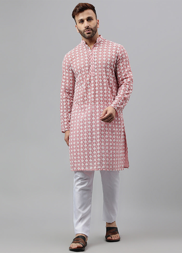 2 Pc pink Viscose Kurta Pajama Set