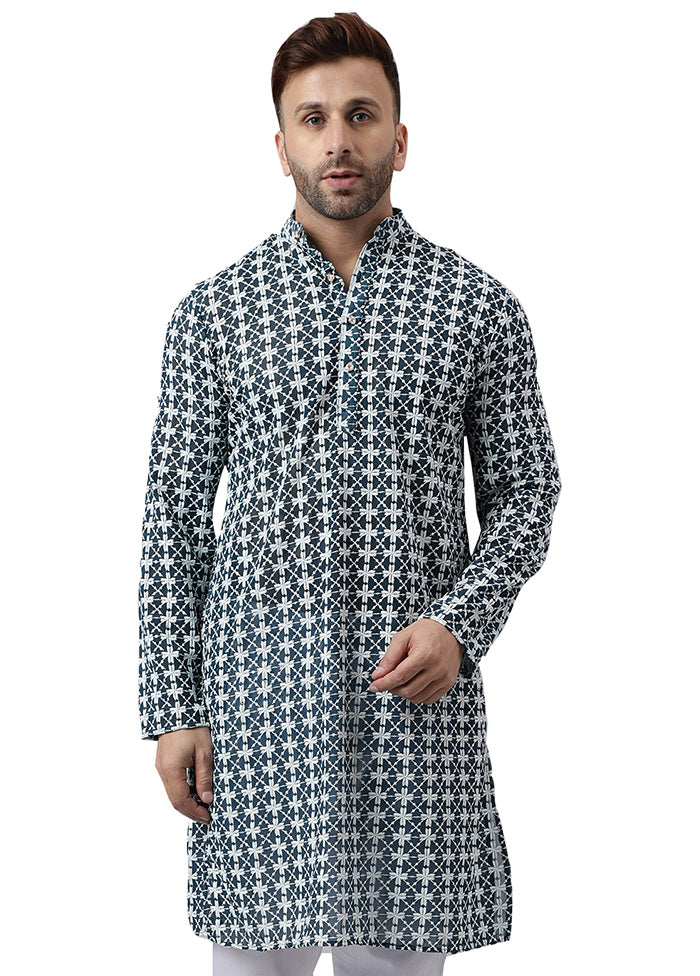 2 Pc Green Silk Kurta Pajama Set