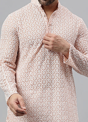 2 Pc pink Viscose Kurta Pajama Set