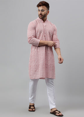 2 Pc Pink Viscose Kurta Pajama Set