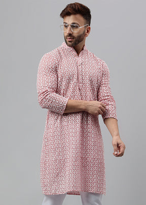 2 Pc Pink Viscose Kurta Pajama Set