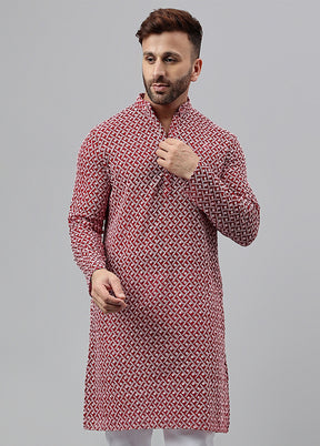 2 Pc maroon Viscose Kurta Pajama Set