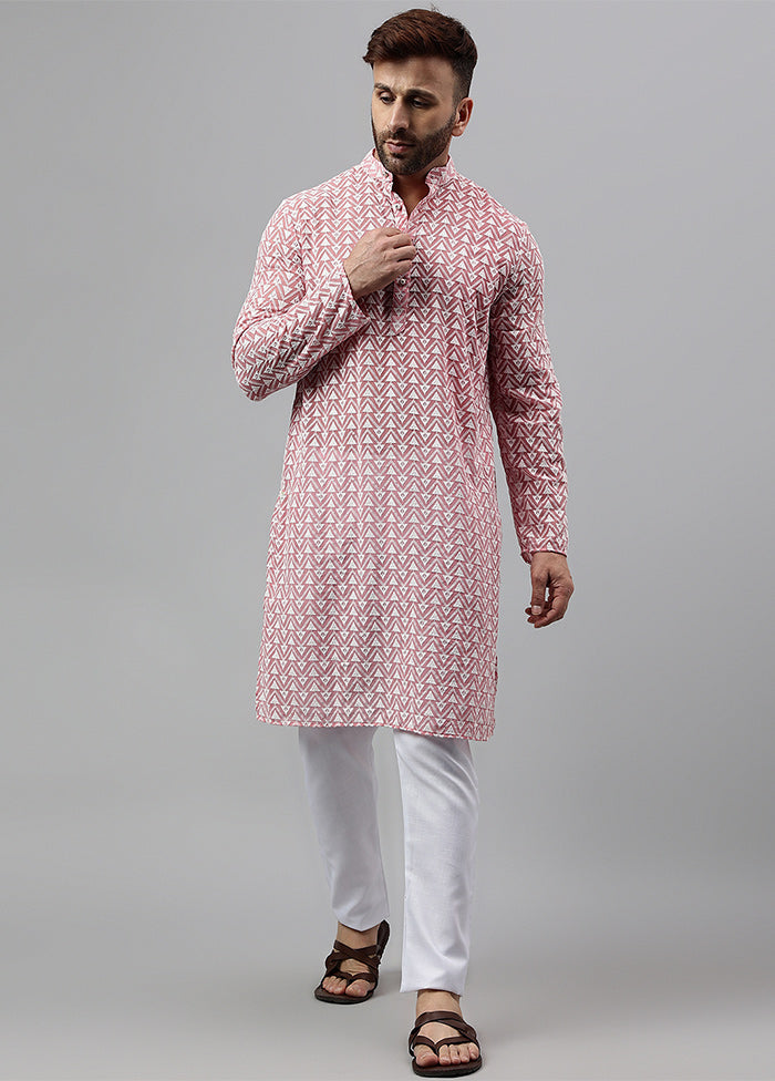 2 Pc pink Viscose Kurta Pajama Set