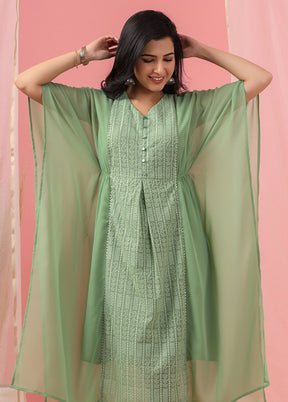 Sage Green Pure Readymade Georgette Kurti