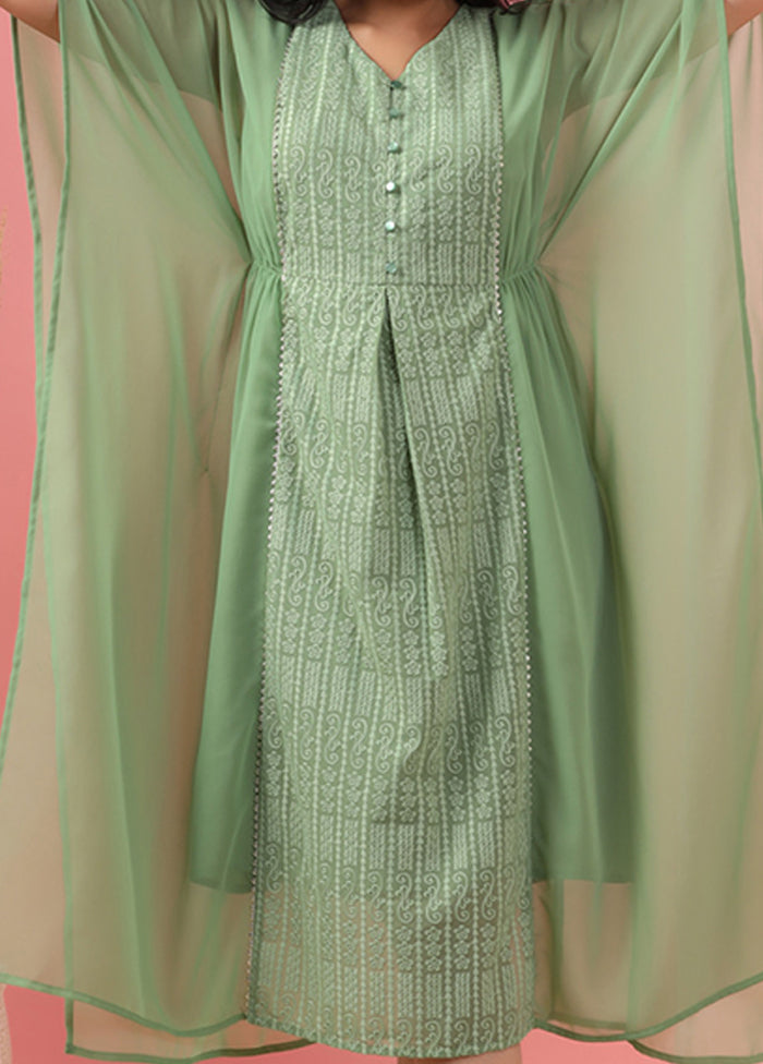 Sage Green Pure Readymade Georgette Kurti