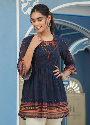 Indigo Pure Readymade Georgette Tunic