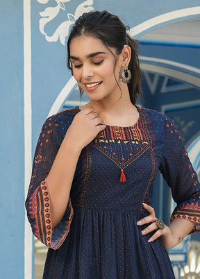 Indigo Pure Readymade Georgette Tunic