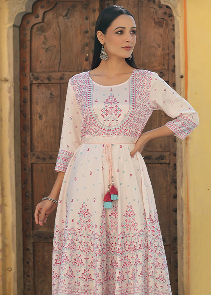 Pink Readymade Pure Silk Indian Dress